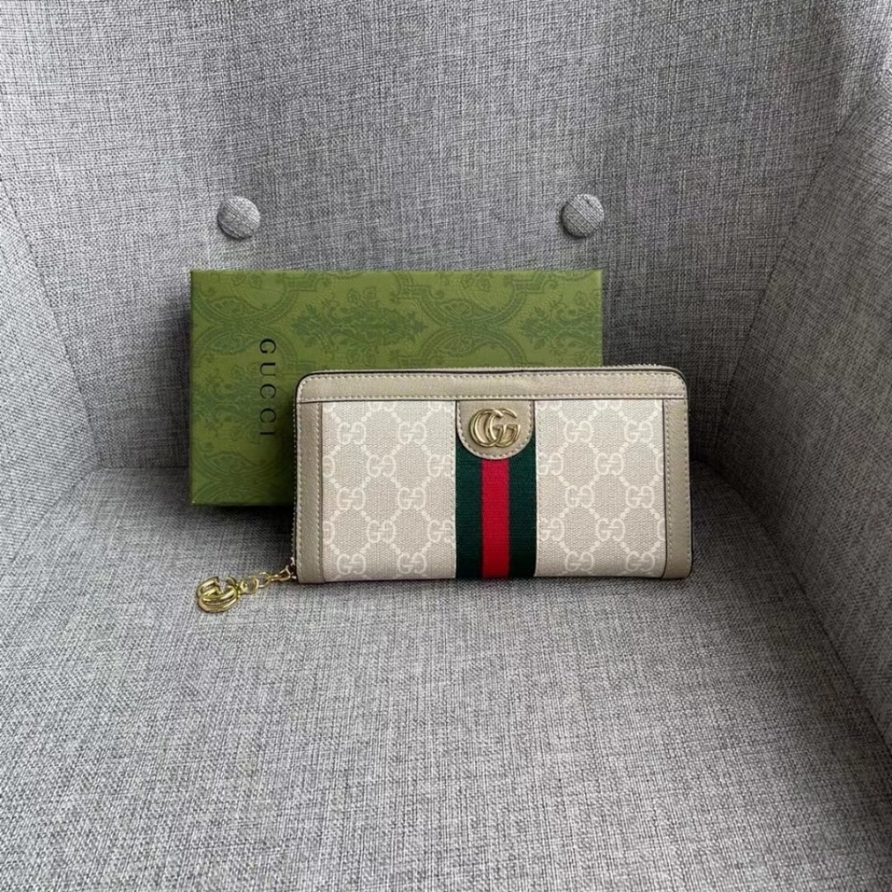 Gucci Ophidia GG Supreme Zip Around Wallet